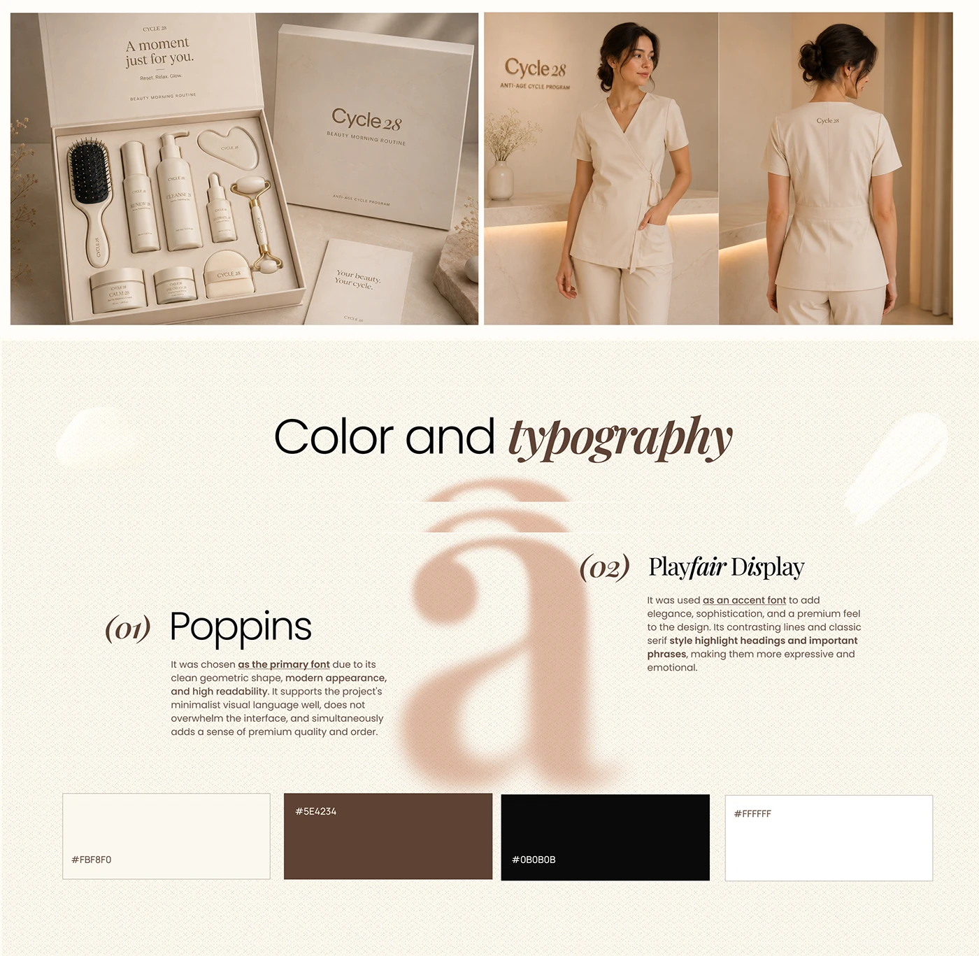 Identity applications and typography from the Cycle 28 design project