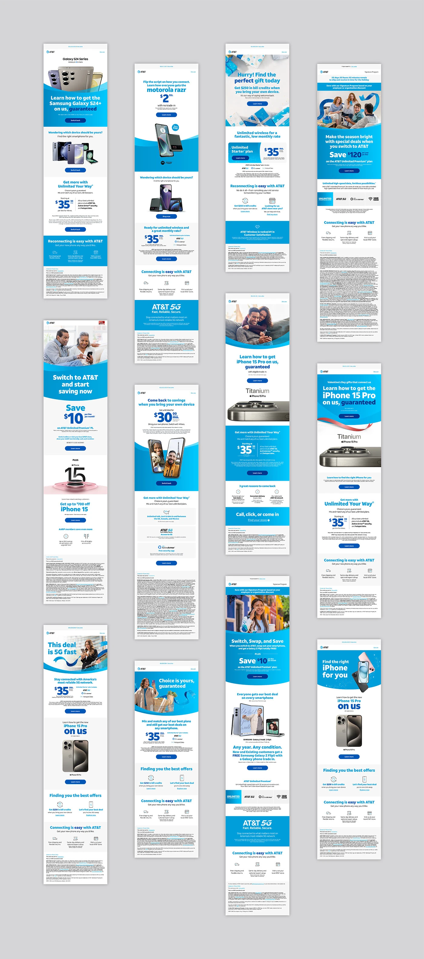 Library of AT&T email communications prepared by Brittany Spencer Knight at 1876 Productions