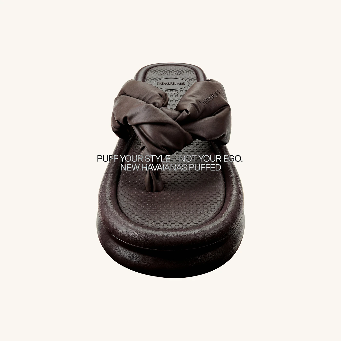Havaianas Puffed sandal with padded straps in a campaign image on a light background