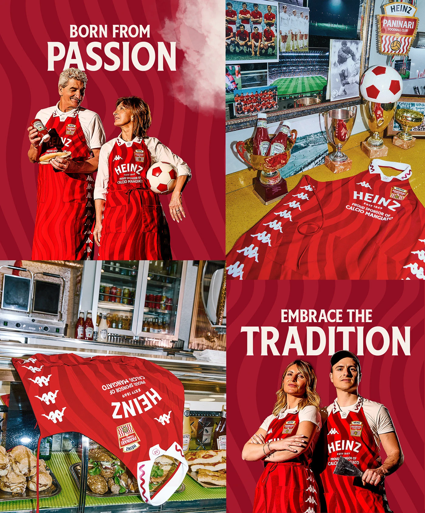 Portraits and red team kit from the Paninari team in The Heinz Uniform campaign