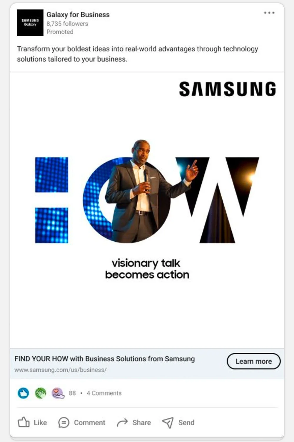 Samsung Business Find Your How social execution with a professional and the word HOW