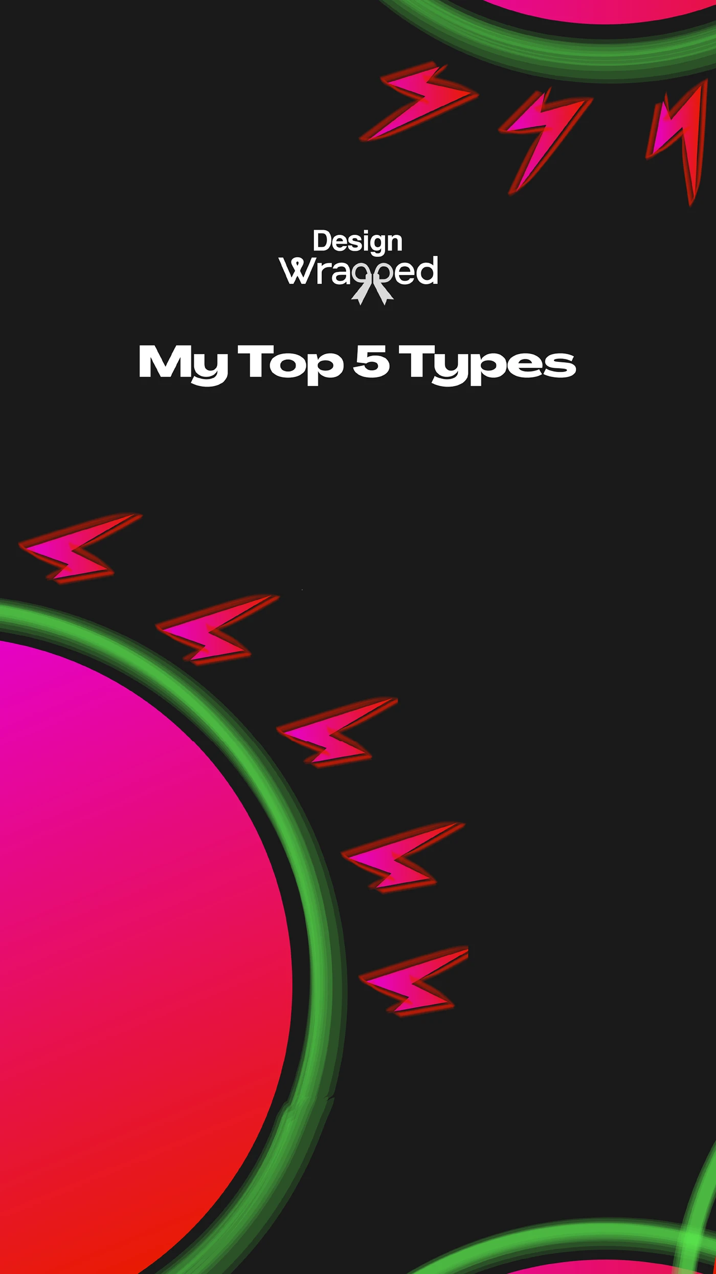 Editable Design Wrapped 2025 screen for sharing five favourite typefaces